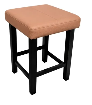 Taboret Klasyk tkanina Eko-skóra podstawa metalowa Stołek Loft : Kolor Stelaża - Czarny , Kolor tkaniny - EKO-SKÓRA - 14D, Typ tkaniny - Eko-skóra , Wysokość - 45 cm