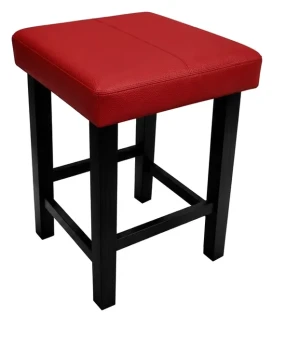 Taboret Klasyk tkanina Eko-skóra podstawa metalowa Stołek Loft : Kolor Stelaża - Czarny , Kolor tkaniny - EKO-SKÓRA - 15D, Typ tkaniny - Eko-skóra , Wysokość - 45 cm