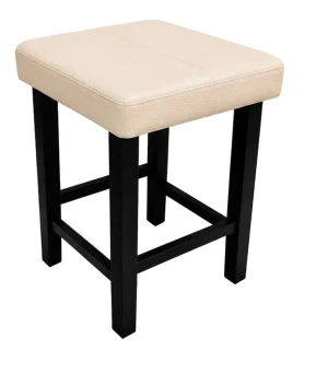 Taboret Klasyk tkanina Eko-skóra podstawa metalowa Stołek Loft : Kolor Stelaża - Czarny , Kolor tkaniny - EKO-SKÓRA - 18D, Typ tkaniny - Eko-skóra , Wysokość - 45 cm