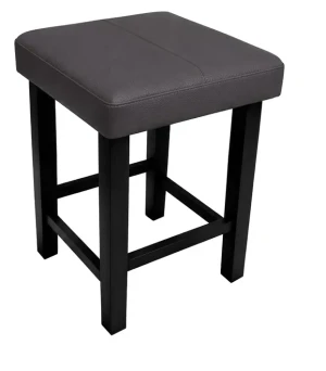 Taboret Klasyk tkanina Eko-skóra podstawa metalowa Stołek Loft : Kolor Stelaża - Czarny , Kolor tkaniny - EKO-SKÓRA - 23D, Typ tkaniny - Eko-skóra , Wysokość - 45 cm