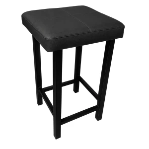Taboret Klasyk tkanina Eko-skóra podstawa metalowa Stołek Loft : Kolor Stelaża - Czarny , Kolor tkaniny - EKO-SKÓRA - 1D, Typ tkaniny - Eko-skóra , Wysokość - 60 cm