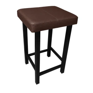 Taboret Klasyk tkanina Eko-skóra podstawa metalowa Stołek Loft : Kolor Stelaża - Czarny , Kolor tkaniny - EKO-SKÓRA - 2D, Typ tkaniny - Eko-skóra , Wysokość - 60 cm
