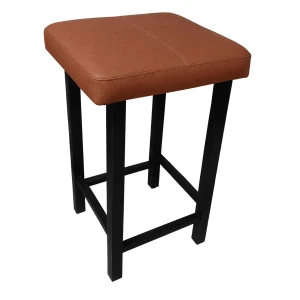 Taboret Klasyk tkanina Eko-skóra podstawa metalowa Stołek Loft : Kolor Stelaża - Czarny , Kolor tkaniny - EKO-SKÓRA - 3D, Typ tkaniny - Eko-skóra , Wysokość - 60 cm
