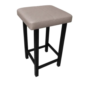 Taboret Klasyk tkanina Eko-skóra podstawa metalowa Stołek Loft : Kolor Stelaża - Czarny , Kolor tkaniny - EKO-SKÓRA - 11D, Typ tkaniny - Eko-skóra , Wysokość - 60 cm