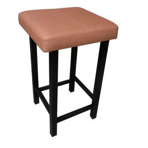 Taboret Klasyk tkanina Eko-skóra podstawa metalowa Stołek Loft : Kolor Stelaża - Czarny , Kolor tkaniny - EKO-SKÓRA - 14D, Typ tkaniny - Eko-skóra , Wysokość - 60 cm