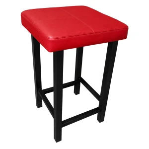 Taboret Klasyk tkanina Eko-skóra podstawa metalowa Stołek Loft : Kolor Stelaża - Czarny , Kolor tkaniny - EKO-SKÓRA - 15D, Typ tkaniny - Eko-skóra , Wysokość - 60 cm