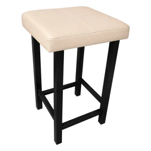Taboret Klasyk tkanina Eko-skóra podstawa metalowa Stołek Loft : Kolor Stelaża - Czarny , Kolor tkaniny - EKO-SKÓRA - 18D, Typ tkaniny - Eko-skóra , Wysokość - 60 cm