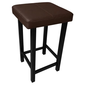 Taboret Klasyk tkanina Eko-skóra podstawa metalowa Stołek Loft : Kolor Stelaża - Czarny , Kolor tkaniny - EKO-SKÓRA - 19D, Typ tkaniny - Eko-skóra , Wysokość - 60 cm