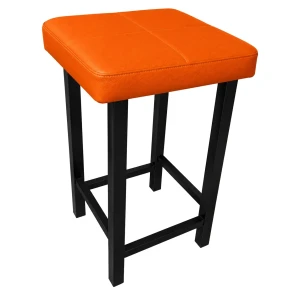 Taboret Klasyk tkanina Eko-skóra podstawa metalowa Stołek Loft : Kolor Stelaża - Czarny , Kolor tkaniny - EKO-SKÓRA - 20D, Typ tkaniny - Eko-skóra , Wysokość - 60 cm