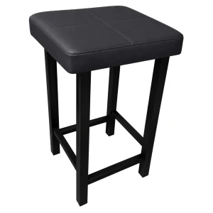 Taboret Klasyk tkanina Eko-skóra podstawa metalowa Stołek Loft : Kolor Stelaża - Czarny , Kolor tkaniny - EKO-SKÓRA - 23D, Typ tkaniny - Eko-skóra , Wysokość - 60 cm