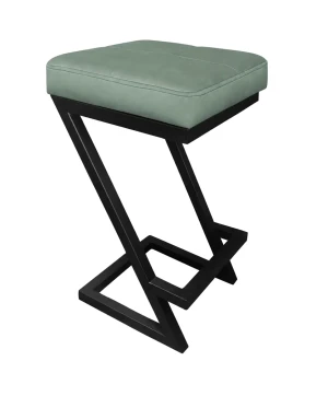 Hoker ZETA krzesło barowe Loft podstawa metalowa : Kolor Stelaża - Czarny , Kolor tkaniny - EKO-SKÓRA - 7D, Typ tkaniny - Eko-skóra