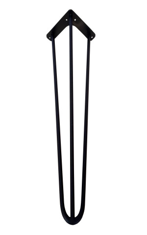 Metalowa noga Hairpin fi10 trzy pręty H71cm czarna
