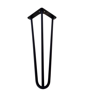 Metalowa noga Hairpin fi10 trzy pręty H41cm czarna