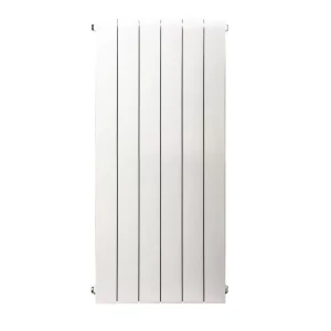 Grzejnik aluminiowy Alliance 800, Szerokość - 640 mm, Zestaw termostatyczny - Wariant kątowy - biały
