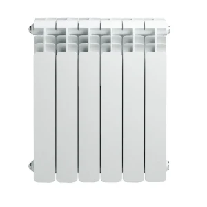 Grzejnik aluminiowy Tropical 500, Szerokość - 800 mm, Zestaw termostatyczny - Wariant prosty - biały