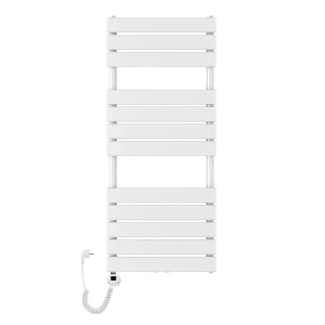 Grzejnik łazienkowy elektryczny Mila 1200x500 biały, Szerokość - 500 mm, Grzałka elektryczna - Biała 600 w
