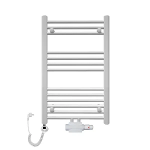 Grzejnik łazienkowy wodno-elektryczny TRM 800 biały, Szerokość - 400 mm, Grzałka elektryczna - Biała 600 w
