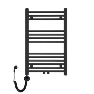 Grzejnik łazienkowy TRM 800 czarny elektryczny, Szerokość - 500 mm, Grzałka elektryczna - Czarna 600 w