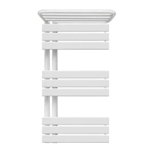 Grzejnik łazienkowy Sophia 0890x500 biały z półką, Grzałka elektryczna - Biała 600 w, Adapter do grzejnika wodno-elektrycznego - Z adapterem