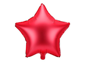 balon foliowy gwiazdka szer:48cm czerwona satynowa