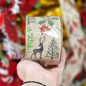 wstążka DEERS & TREES 63mm*10m