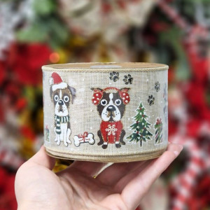 wstążka MY LITTLE XMAS DOGS 63mm*10m