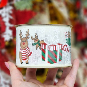 wstążka FUNNY DEERS 63mm*10m