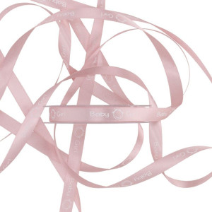 wstążka satynowa BABY GIRL 12mm*25m PINK/WHITE
