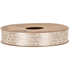 wstążka BUON NATALE 4mm*25m CREAM