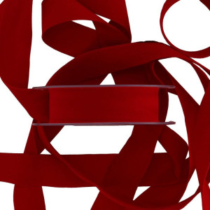 wstążka welurowa DOUBLE VELVET 25mm*7m RED