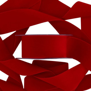 wstążka welurowa DOUBLE VELVET 40mm*7m RED