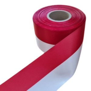 satyna do druku 6cm*50m biało-czerwona dwustr.