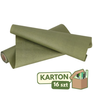 16szt papier karbowany 50cm*10m ciemnooliwkowy