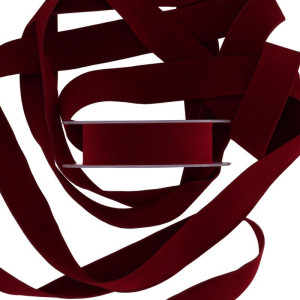 wstążka welurowa DOUBLE VELVET 25mm*7m BORDEAUX