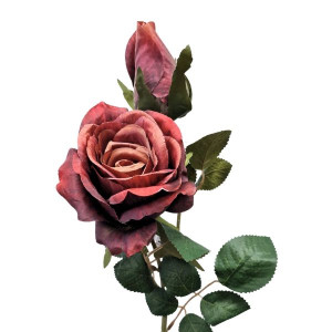 róże 3D na łodydze z pąkiem wys:68cm