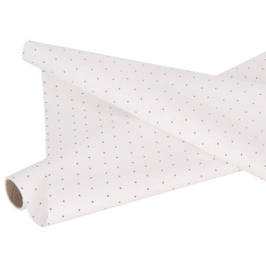 folia satynowa (FM) w kropki czarne 50cm*8,5m