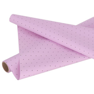 folia satynowa (FM) w kropki czarne 50cm*8,5m