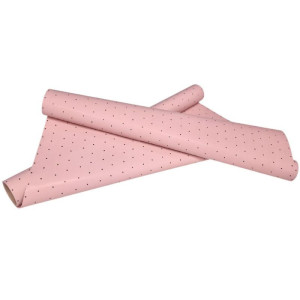 folia satynowa (FM) w kropki czarne 50cm*8,5m