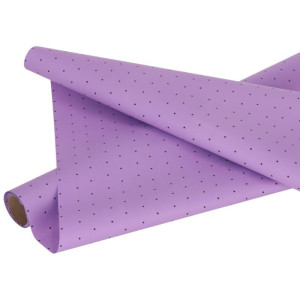 folia satynowa (FM) w kropki czarne 50cm*8,5m