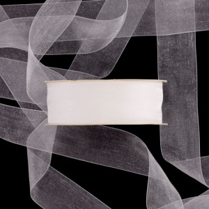 wstążka organzowa 40mm*50m WHITE