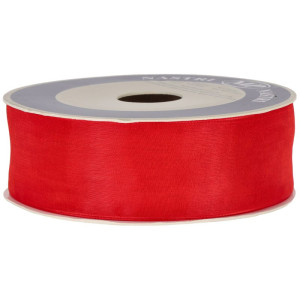wstążka organzowa 40mm*50m RED