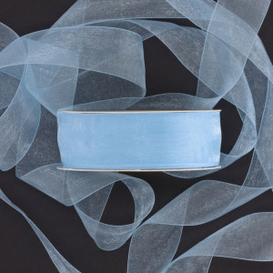 wstążka organzowa 40mm*50m SKY BLUE
