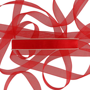 wstążka organzowa 15mm*50m RED
