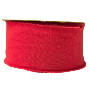 wstążka bawełna szarpana 5cm*10m czerwona