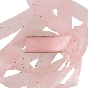 wstążka SHINING DIAMONDS 40mm*20m PINK