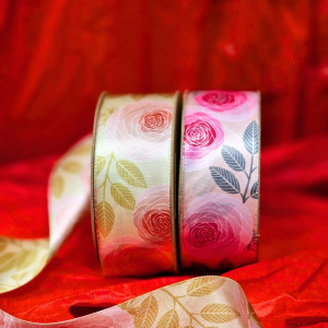 wstążka RPET ROMANTIC ROSES 40mm*15m PEACH
