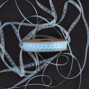 wstążka organzowa HEARTS 6mm*25m BLUE