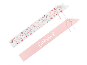 6szt Szarfy Bride to be i Bridesmaid, mix, 76cm