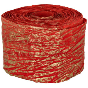 wstążka papierowa metalizowana 8cm*10m czerw-złota