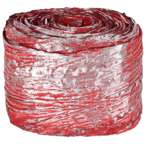 wstążka papierowa metalizowana 8cm*10m czerw-srebr